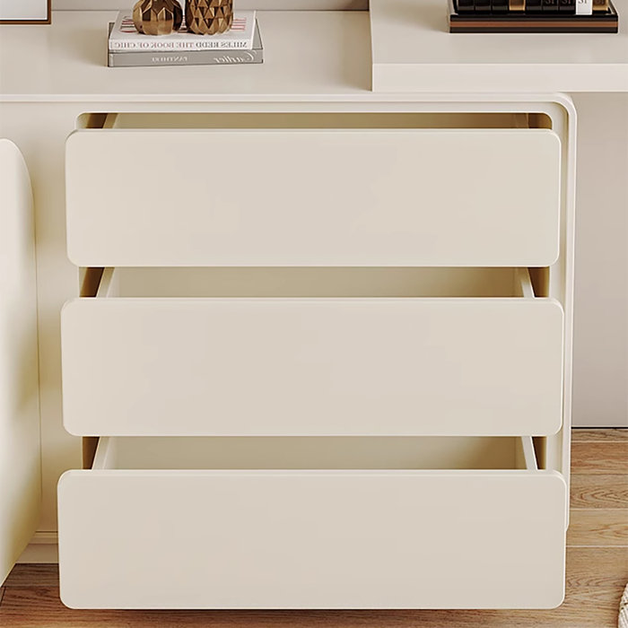 Hokku Designs Earnell Modern Home Office Expandable Dresser Desk Combo With Storage With Drawers